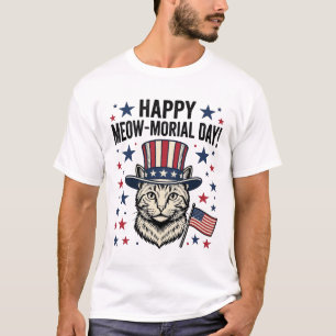 Patriotische Katze Meow-Morial Day Vintage-Vektorg T-Shirt
