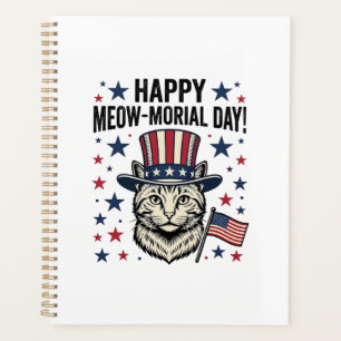 Patriotische Katze Meow-Morial Tag Vintage Vektor  Planer