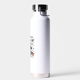 Patriotische Katze Meow-Morial Tag Vintage Vektor  Trinkflasche