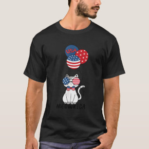 Patriotische Katze Meowica 4. Juli Kitten T-Shirt