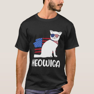 Patriotische Katze Meowica 4. Juli Kitten T-Shirt