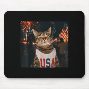 Patriotische Katze raucht Zigarette 250 Jahre am 4 Mousepad