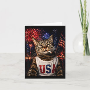 Patriotische Katze raucht Zigarette 250 Jahre zum Karte