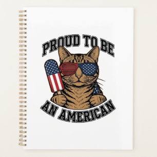 Patriotische Katze stolz, Amerikaner zu sein, Vint Planer