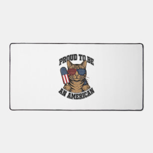 Patriotische Katze stolz, Amerikaner zu sein, Vint Schreibtischunterlage