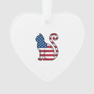 Patriotische Katze Vintage Gravur Vektor Design_1 Ornament
