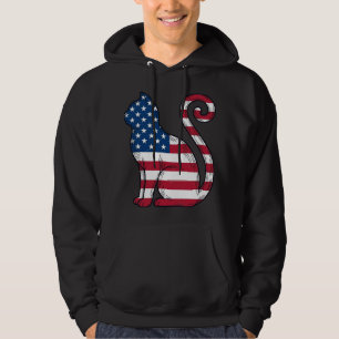 Patriotische Katze Vintage-Stich Vektor-Design_1 Hoodie