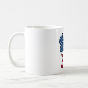 Patriotische Katze Vintage-Stich Vektor-Design_1 Kaffeetasse