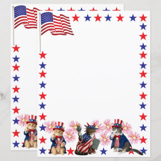 Patriotische Katzen - Lady Liberty und Onkel Sam