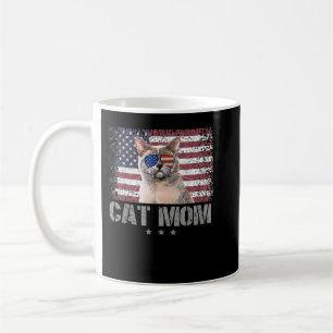 Patriotische Katzen Mama mit Sonnenbrille USA Fl Kaffeetasse