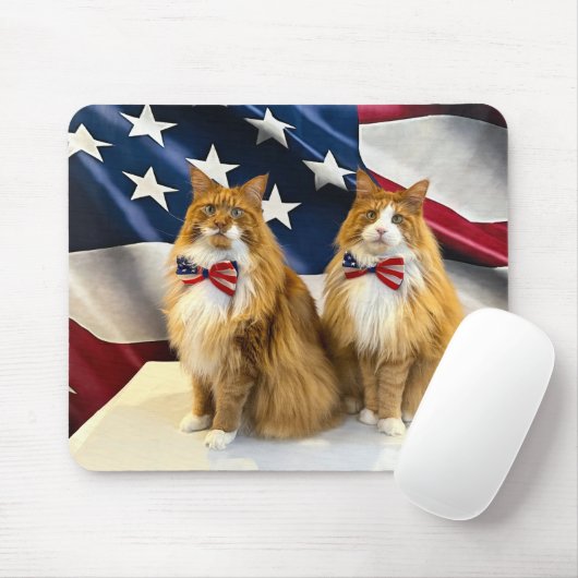 Patriotische Katzen Mousepad (Mit Mouse)