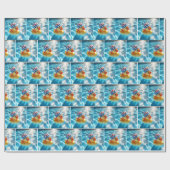 Patriotische Kautschukente in Pool Geschenkpapier (Flach)