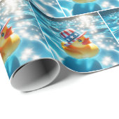 Patriotische Kautschukente in Pool Geschenkpapier (Rolleneckpunkt)