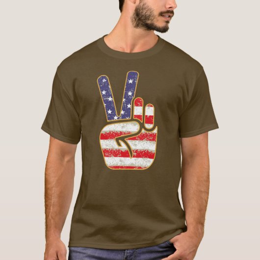 Patriotische Kennzeichen des Friedens - Amerikaner T-Shirt (Vorderseite)