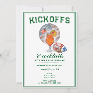 Patriotische Kickoffs & Cocktails Game Day Footbal Einladung