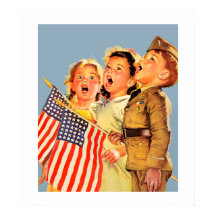 Patriotische Kinder - Illustration des Vintagen Ma