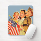 Patriotische Kinder Vintage Illustration der 40er  Mousepad (Mit Mouse)