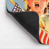 Patriotische Kinder Vintage Illustration der 40er  Mousepad (Ecke)