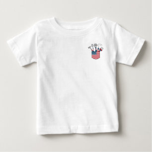 Patriotische Kinderbaustellenwerkzeuge Flaggtasche Baby T-shirt