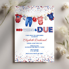 Patriotische Kleidung Red White & Due Baby Dusche Einladung
