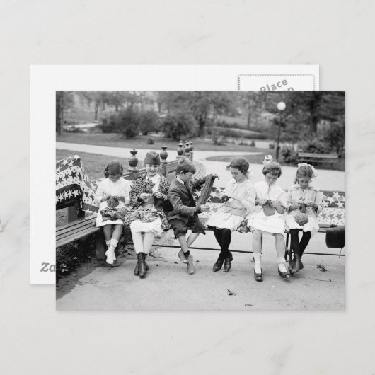 Patriotische Knitting-Biene, Anfang des 19. Jahrhu Postkarte (Vorne/Hinten)