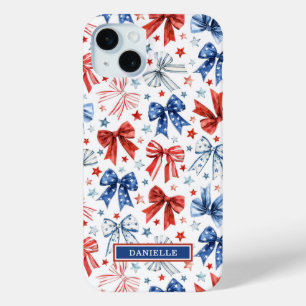 Patriotische Kokette Schleifen Monogramm Case-Mate iPhone Hülle