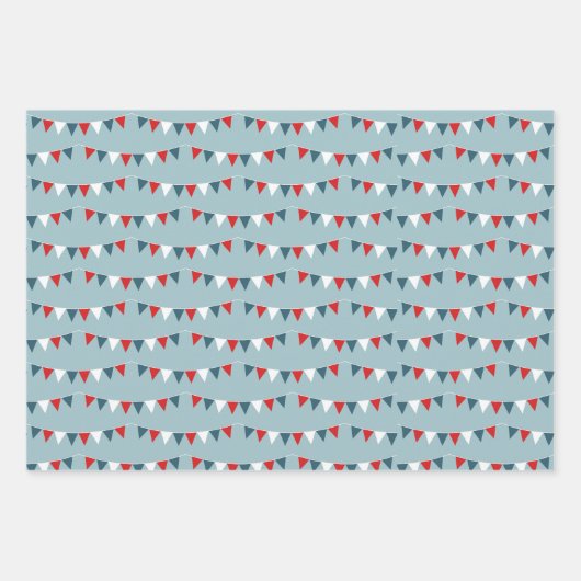 Patriotische Koordination von Papierblättern für d Geschenkpapier Set (Vorderseite 3)