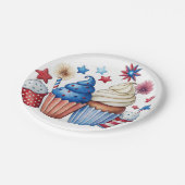 Patriotische Kuchen Pappteller (Schrägansicht)