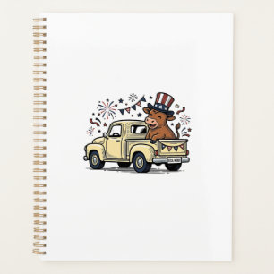 Patriotische Kuh 4. Juli LKW-Vektordesign_1 Planer