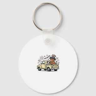 Patriotische Kuh 4. Juli LKW-Vektordesign_1 Schlüsselanhänger