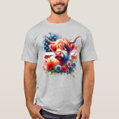 Patriotische Kuh am 4. Juli T-Shirt (Vorderseite)