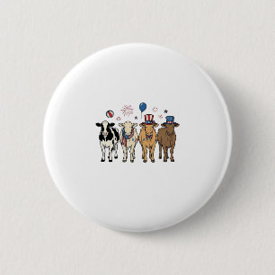 Patriotische Kuh-Aufstellung Vintage-Vector-Shirt- Button