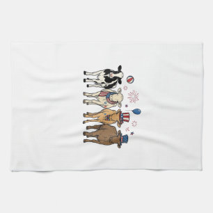 Patriotische Kuh-Aufstellung Vintage-Vector-Shirt- Geschirrtuch