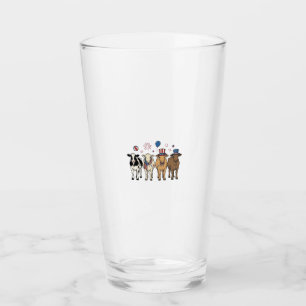 Patriotische Kuh-Aufstellung Vintage-Vector-Shirt- Glas