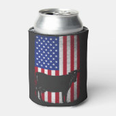 Patriotische Kuh Bauer Farm USA Fahne Dosenkühler (Kanne Vorderseite)