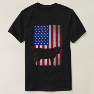 Patriotische Kuh Bauer Farm USA Fahne T-Shirt