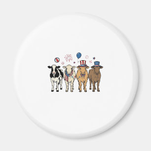Patriotische Kuh-Reihe Vintage-Vector-Shirt-Design Magnet