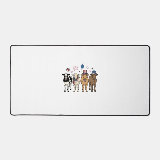 Patriotische Kuh-Reihe Vintage-Vector-Shirt-Design Schreibtischunterlage (Vorderseite)