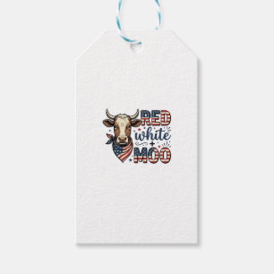 Patriotische Kuh Rot Weiß Moo 4. Juli Shirt Desi Geschenkanhänger