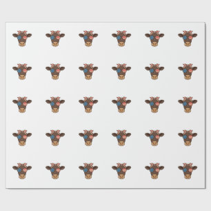 Patriotische Kuhkopf-Sonnenbrille Vintage-Design_1 Geschenkpapier