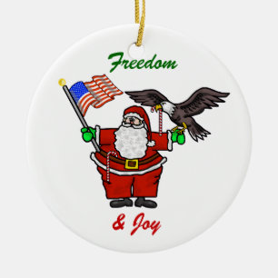 Patriotische kundengerechte Weihnachtsverzierung Keramik Ornament