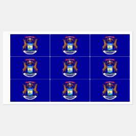 Patriotische Labels mit der Fahne des Michigan-Sta Etiketten