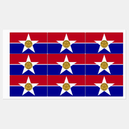 Patriotische Labels mit der Flagge von Dallas City Etiketten