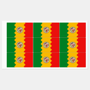 Patriotische Labels mit der Flagge von Los Angeles Etiketten