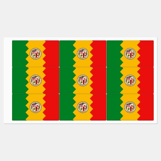 Patriotische Labels mit der Flagge von Los Angeles Etiketten (Blatt)