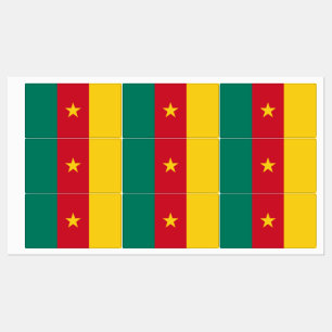 Patriotische Labels mit Flagge Kameruns Etiketten
