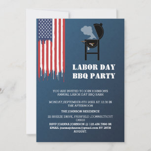 Patriotische Labor Day Grillparty Einladung