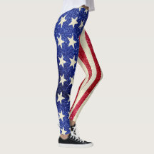 Patriotische Leggings, Glitzer der amerikanischen