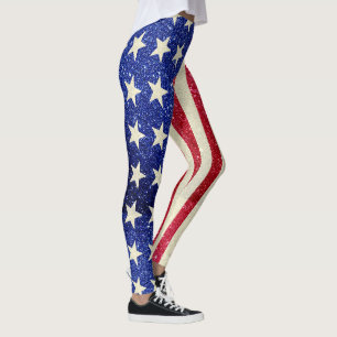 Patriotische Leggings, Glitzer der amerikanischen  Leggings