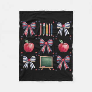 Patriotische Lehrerschule 4. Juli Amerika Bow R Fleecedecke